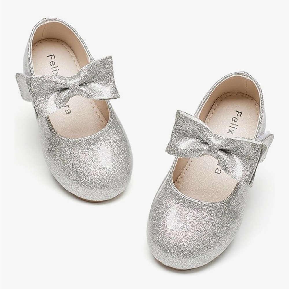 Silver Glitter Kids Shoes